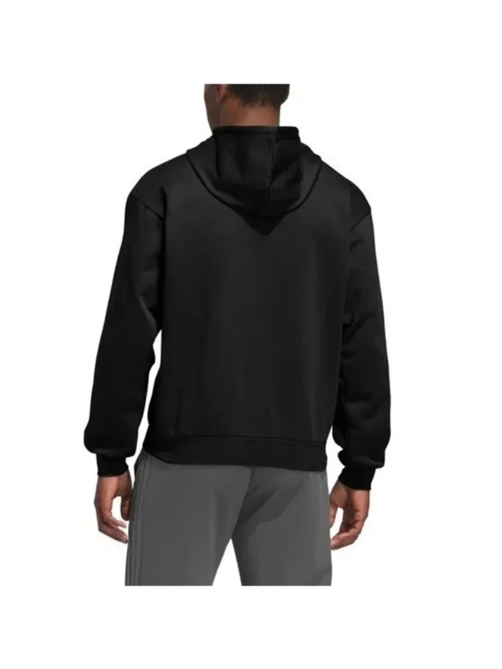 Adidas Men's Size L Black Hoodie Sweatshirt Cotton Blend Pullover  F1032